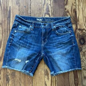 Mossimo Supply Co. Dark Blue Distressed Jean Shorts